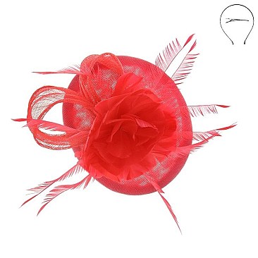 WOVEN LOTUS FEATHER LOOP FASCINATOR