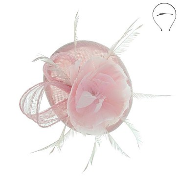 WOVEN LOTUS FEATHER LOOP FASCINATOR