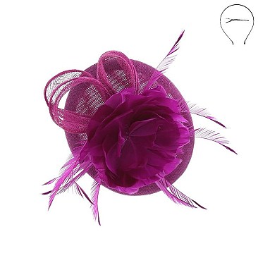 WOVEN LOTUS FEATHER LOOP FASCINATOR