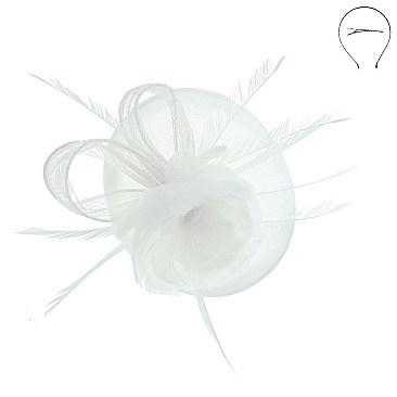 WOVEN LOTUS FEATHER LOOP FASCINATOR