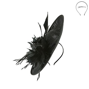 FLOWER FEATHER WOVEN FASCINATOR