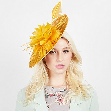 FLOWER FEATHER WOVEN FASCINATOR