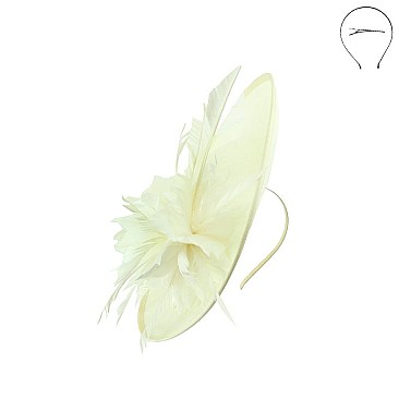 FLOWER FEATHER WOVEN FASCINATOR