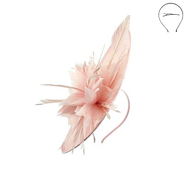 FLOWER FEATHER WOVEN FASCINATOR