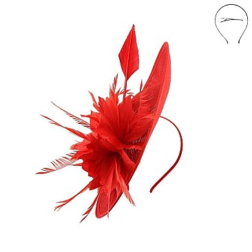 FLOWER FEATHER WOVEN FASCINATOR