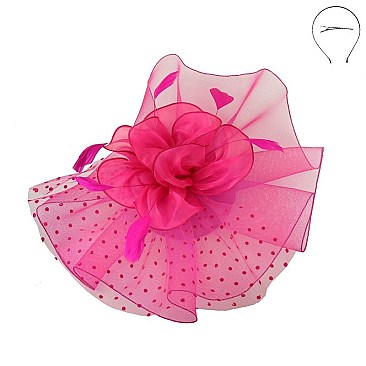 POLKA DOT VEIL MESH FASCINATOR