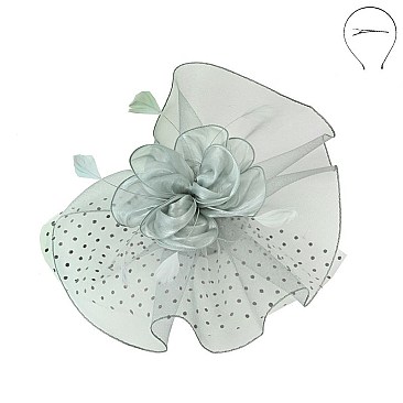 POLKA DOT VEIL MESH FASCINATOR