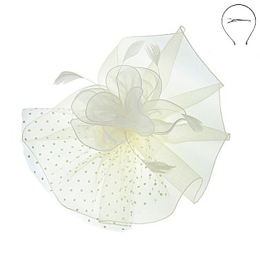 POLKA DOT VEIL MESH FASCINATOR