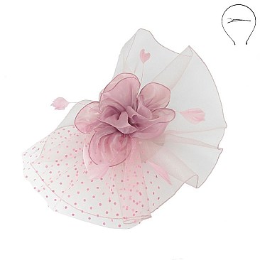 POLKA DOT VEIL MESH FASCINATOR