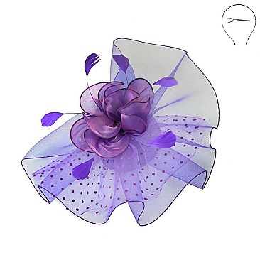 POLKA DOT VEIL MESH FASCINATOR