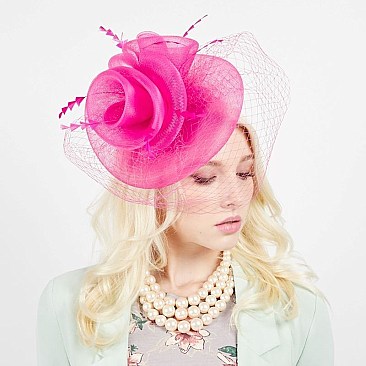 Large Classy MESH VEIL FASCINATOR