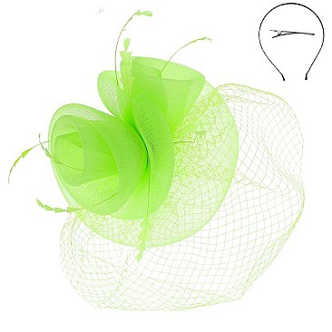 Large Classy MESH VEIL FASCINATOR