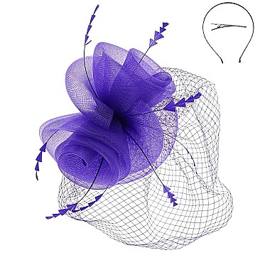 Large Classy MESH VEIL FASCINATOR