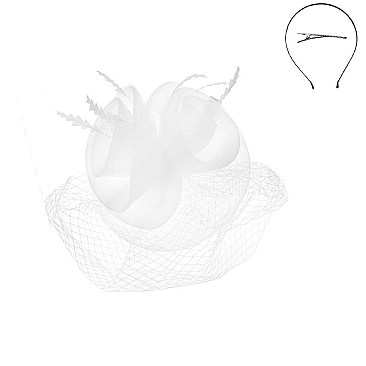 Large Classy MESH VEIL FASCINATOR