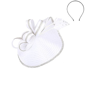 Large Rhinestone Satin Classic  Fascinator