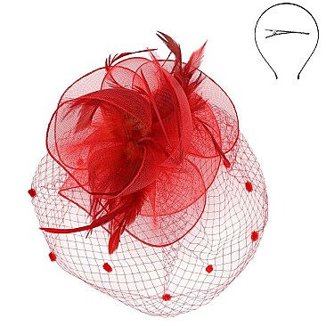 Large Classy MESH VEIL FASCINATOR