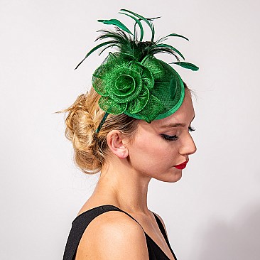 Rose Design Sinamay Fascinator