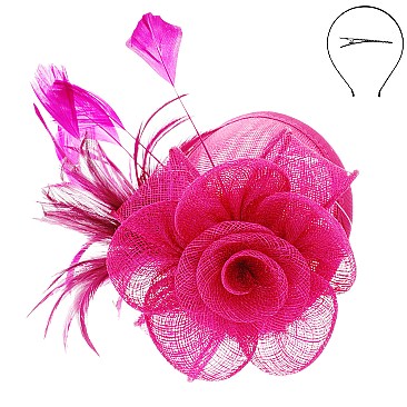 Rose Design Sinamay Fascinator