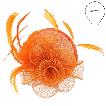 Rose Design Sinamay Fascinator