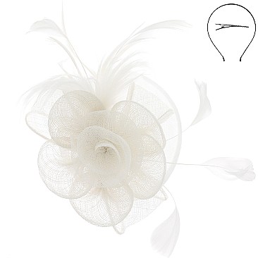 Rose Design Sinamay Fascinator