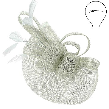 Classy Sinamay Bow and Feather Fascinator