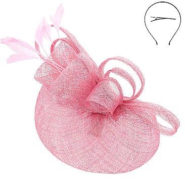 Classy Sinamay Bow and Feather Fascinator