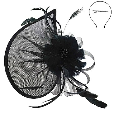 Unique Vintage INSPIRED  Feather flower Fascinator