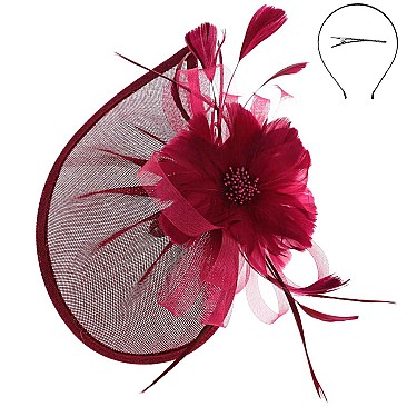 Unique Vintage INSPIRED  Feather flower Fascinator