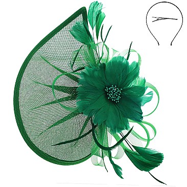 Unique Vintage INSPIRED  Feather flower Fascinator