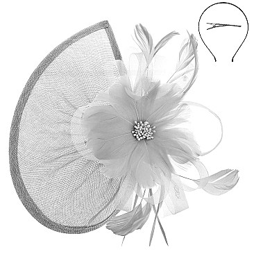 Unique Vintage INSPIRED  Feather flower Fascinator