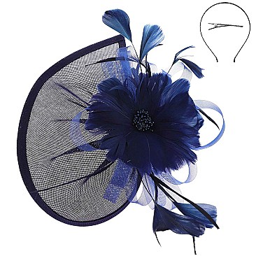 Unique Vintage INSPIRED  Feather flower Fascinator