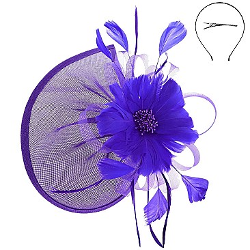 Unique Vintage INSPIRED  Feather flower Fascinator