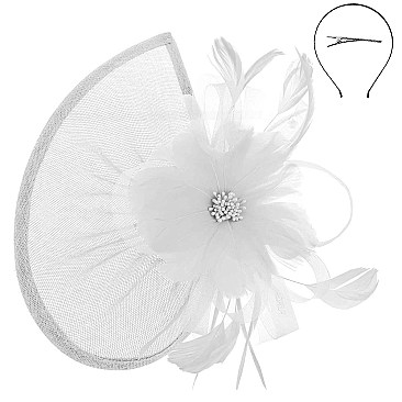 Unique Vintage INSPIRED  Feather flower Fascinator