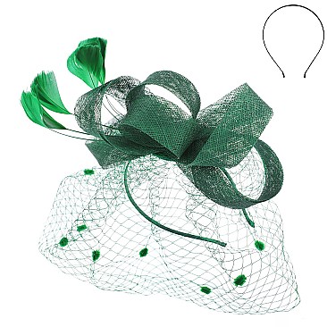 LARGE Southern Style Spotted Veiled Fascinator