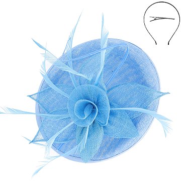 Sinamay Feather And Flower Fascinator