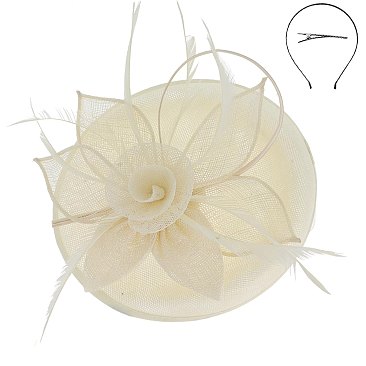 Sinamay Feather And Flower Fascinator