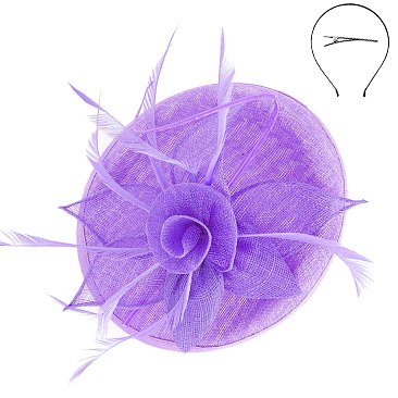 Sinamay Feather And Flower Fascinator