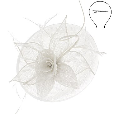 Sinamay Feather And Flower Fascinator