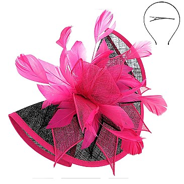 Two-Tone Elegant Folded Sinamay Feather Fascinator