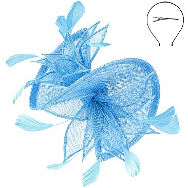 SINAMAY FEATHER FOLDED FASCINATOR