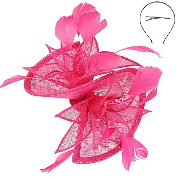 SINAMAY FEATHER FOLDED FASCINATOR