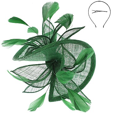 SINAMAY FEATHER FOLDED FASCINATOR