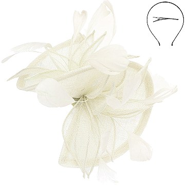 SINAMAY FEATHER FOLDED FASCINATOR