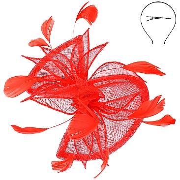 SINAMAY FEATHER FOLDED FASCINATOR