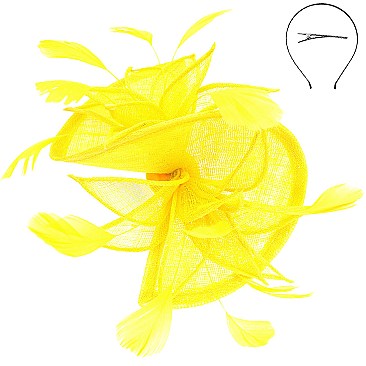 SINAMAY FEATHER FOLDED FASCINATOR