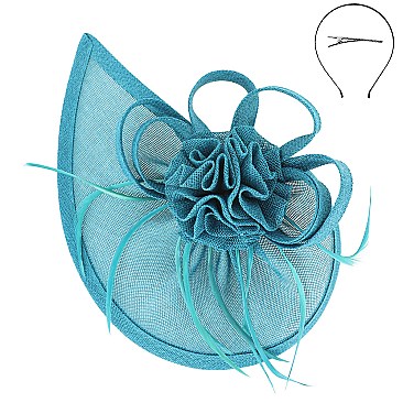 FEATHER FLORAL CRESCENT DESIGN FASCINATOR