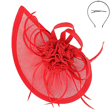 FEATHER FLORAL CRESCENT DESIGN FASCINATOR