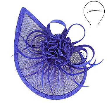 FEATHER FLORAL CRESCENT DESIGN FASCINATOR