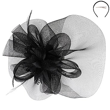 Classy Loopy Mesh Flower Center Accent FASCINATOR