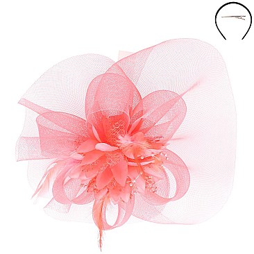 Classy Loopy Mesh Flower Center Accent FASCINATOR